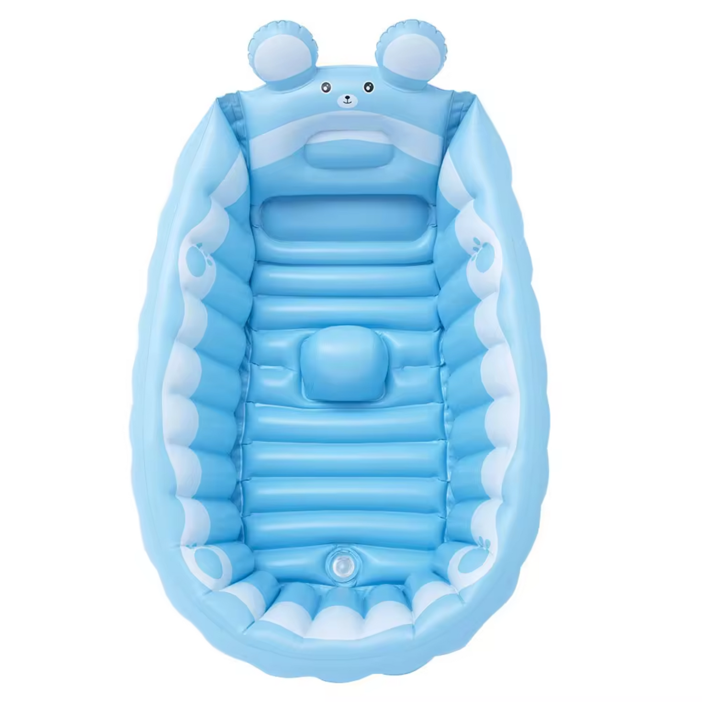 Mother bathing baby in foldable inflatable bathtub – portable travel-friendly design South Africa