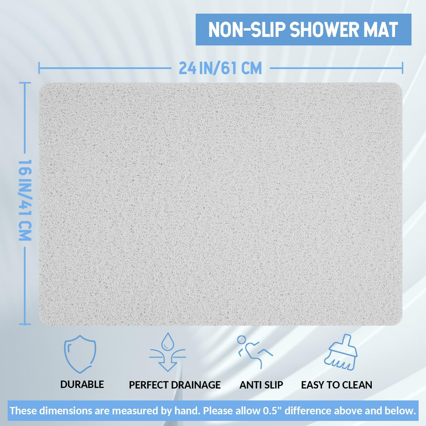 Machine washable bathtub mat foot scrubber for kids, seniors, and pets
