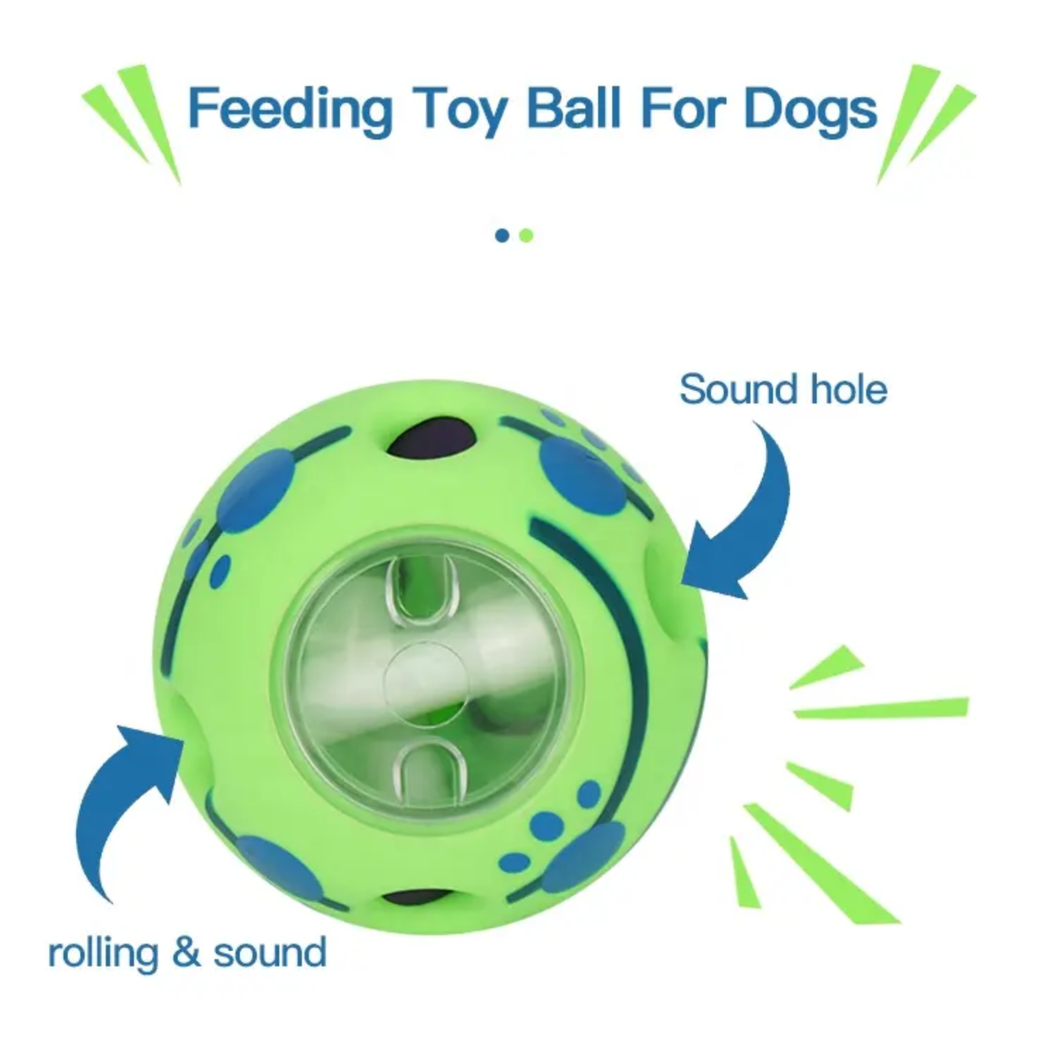 Dog playing with interactive treat ball indoors