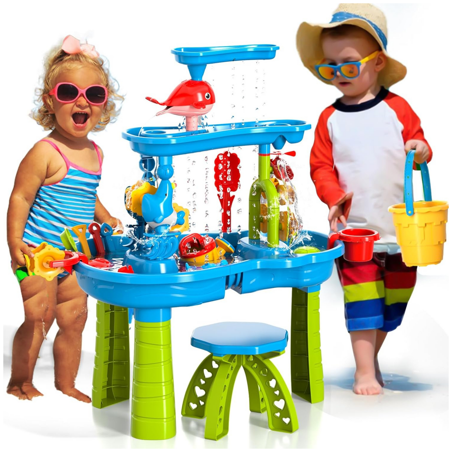 Outdoor Kids Activity Table with Sand, Water, Shovels, and Molds – Sheikhs