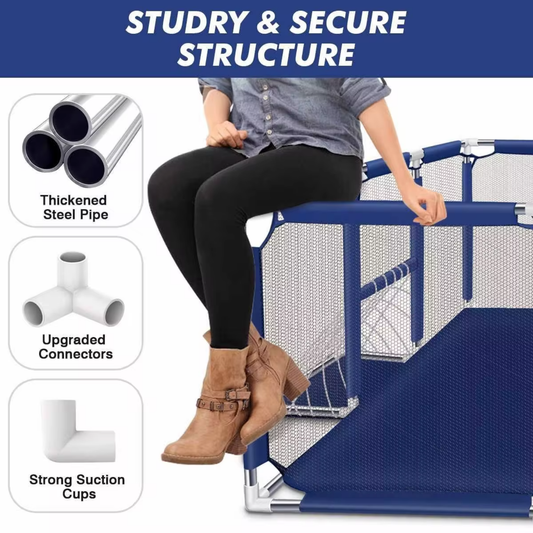 Foldable baby play yard with dual-sided play mat