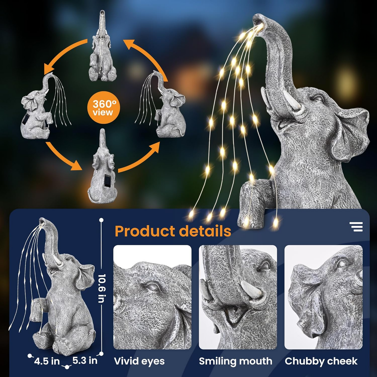 Lawn ornaments with lighting