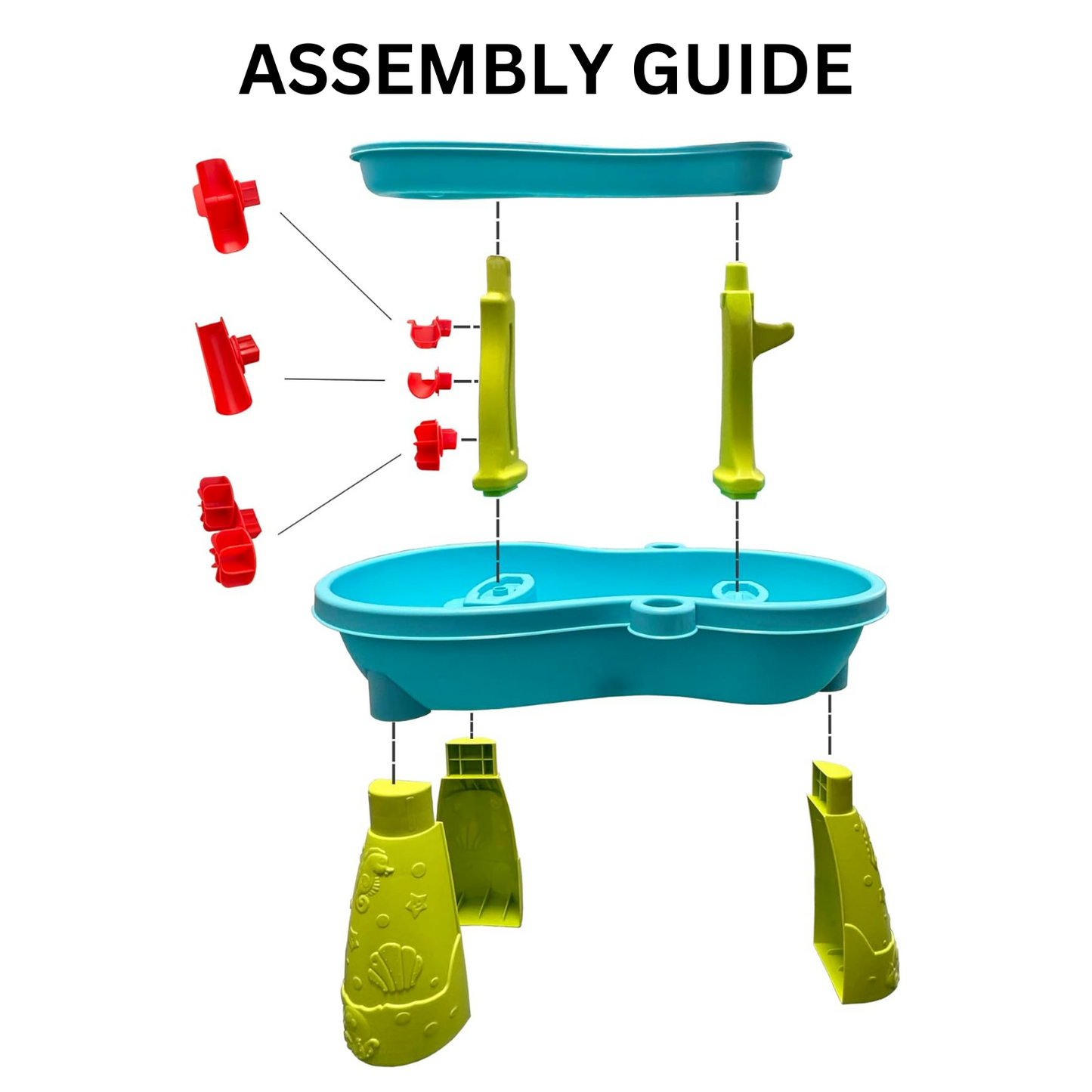 Outdoor activity table for kids with multiple play accessories