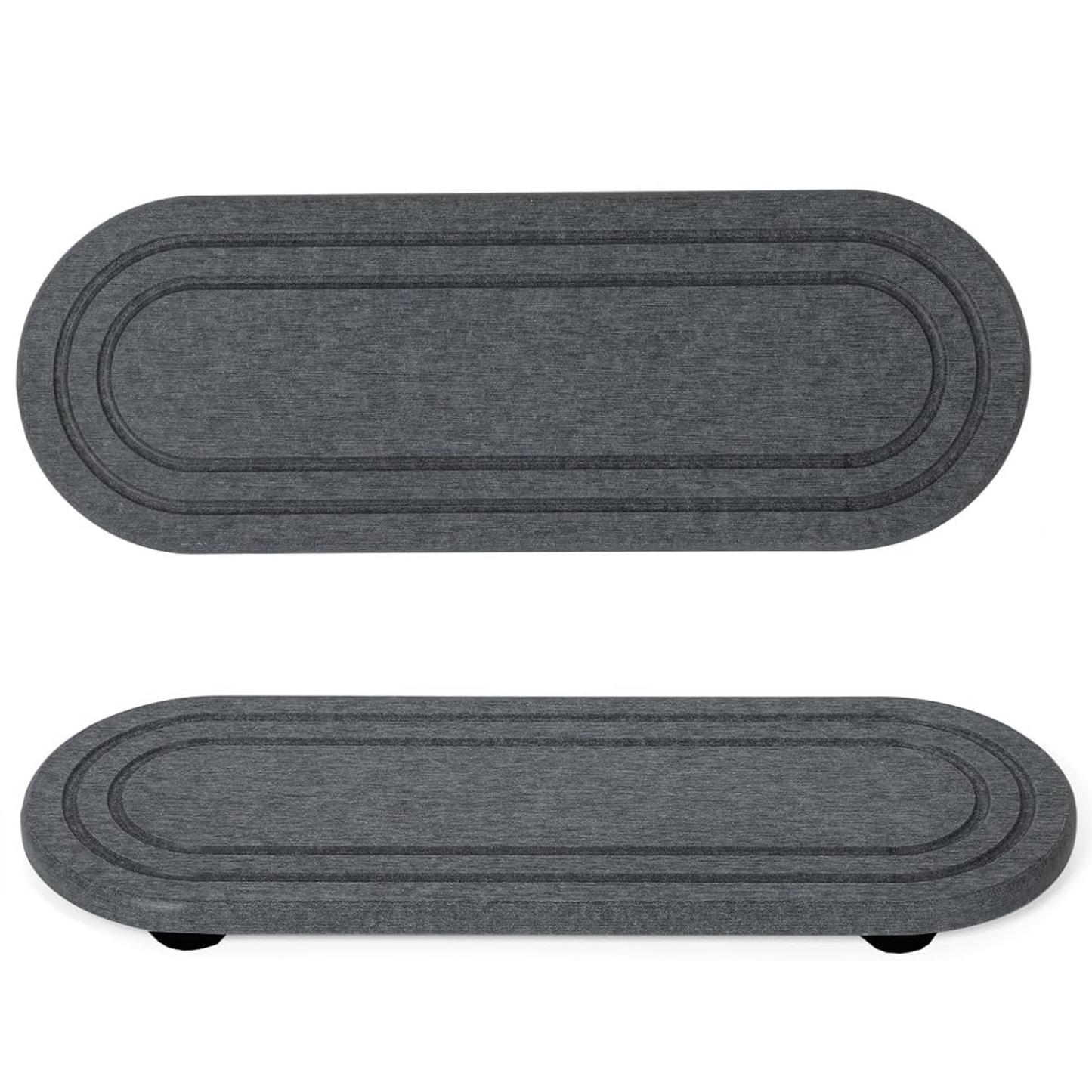 Diatomite Water Absorbent Stone Sink Trays Bathroom Kitchen Coaster - Pack of 2