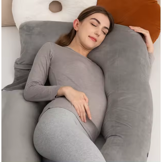 U Shaped Maternity Pillow with Detachable Extension – Back and Belly Support