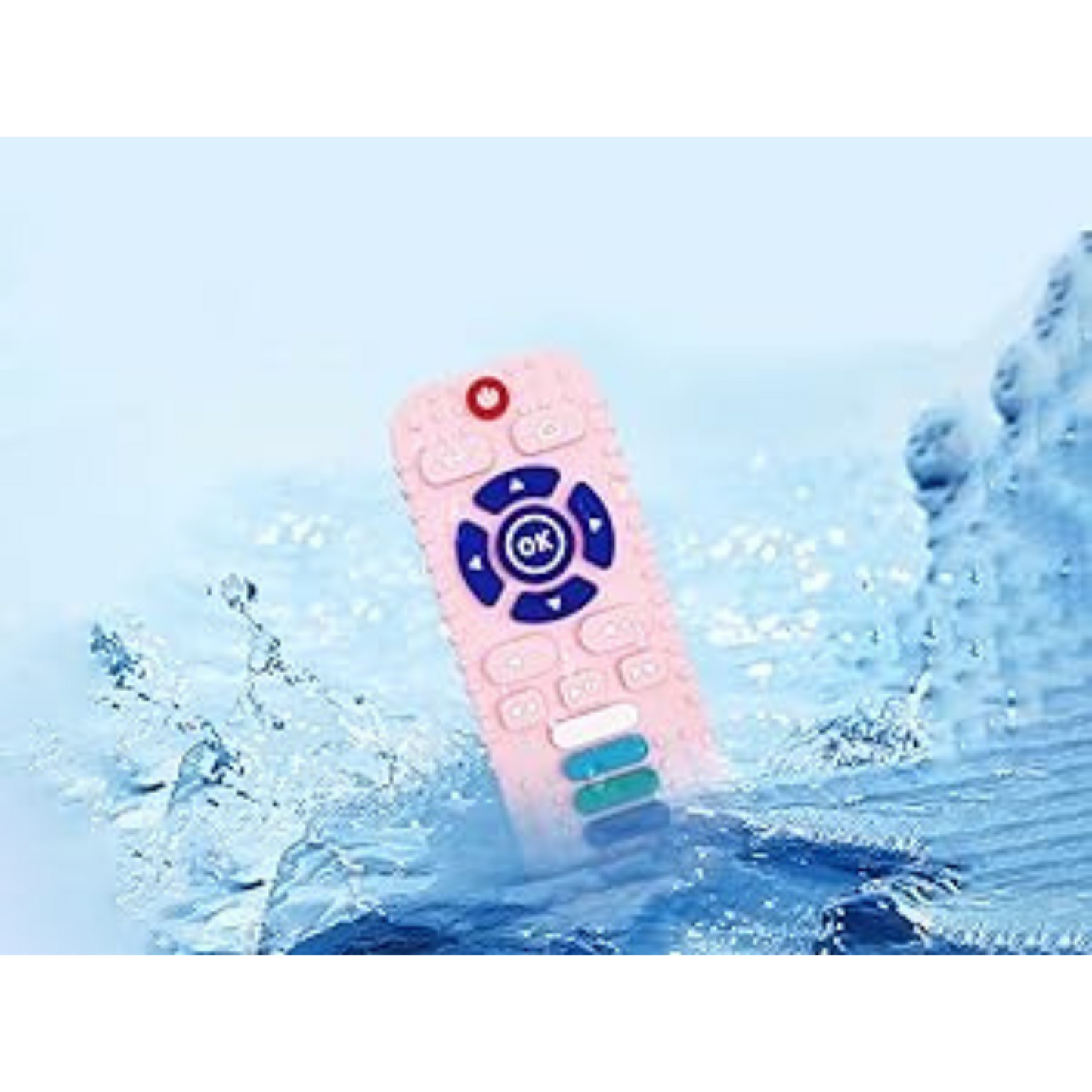 Hygienic silicone baby chew toy remote, dishwasher safe