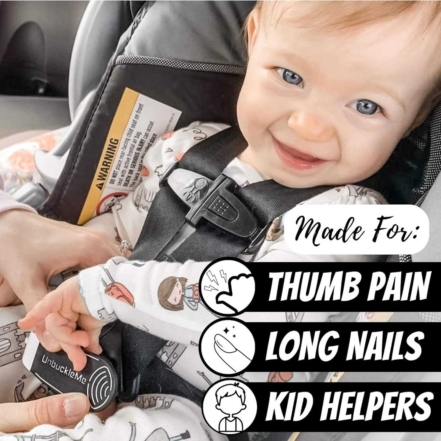 Durable buckle release tool for strollers, car seats, and high chairs