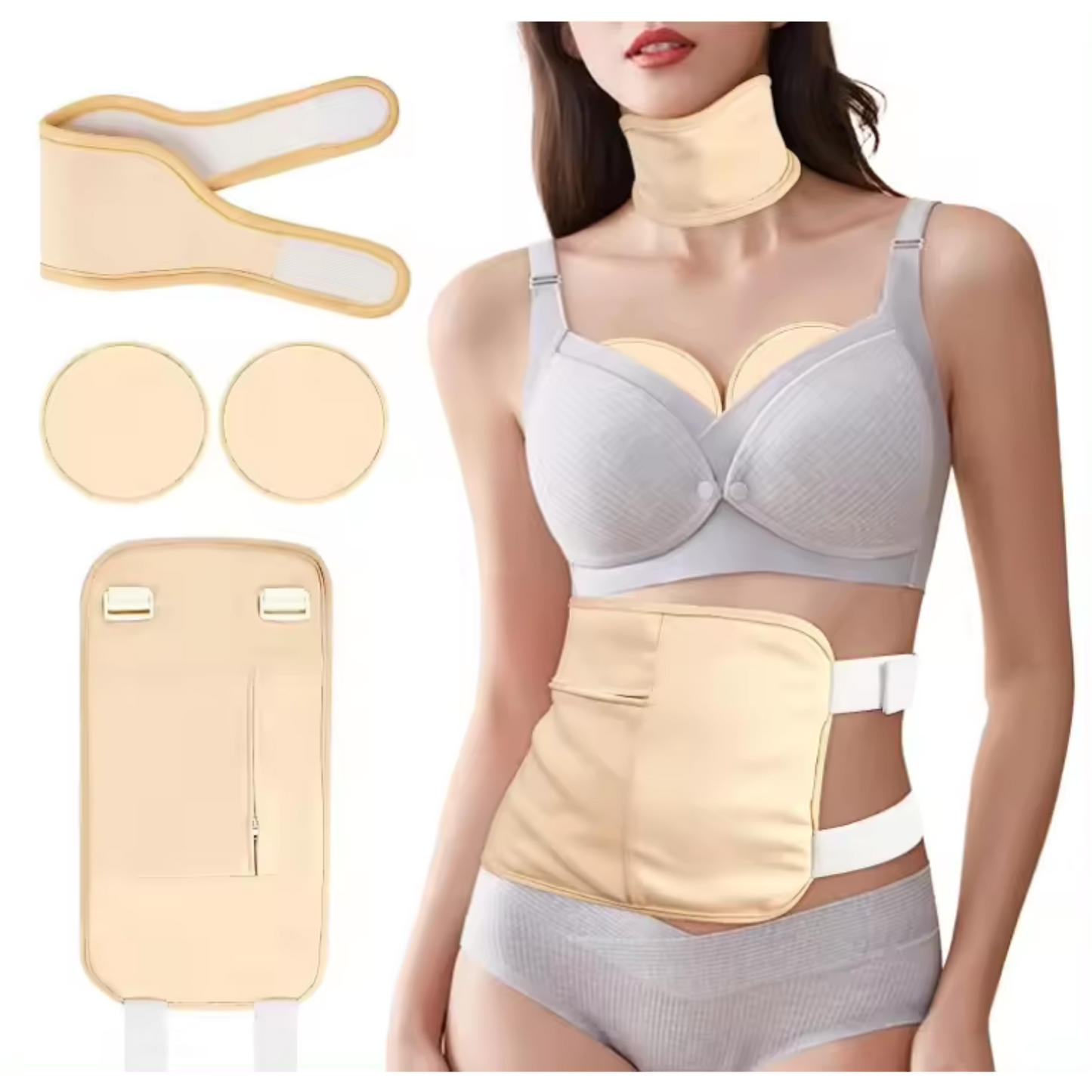 Organic Cotton Castor Oil Waist Wrap with Pouch for Heat Therapy