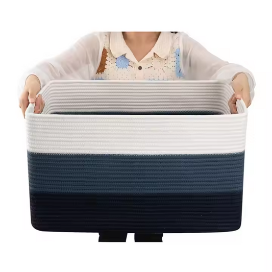 Sheikhs natural cotton rope rectangular storage basket extra large