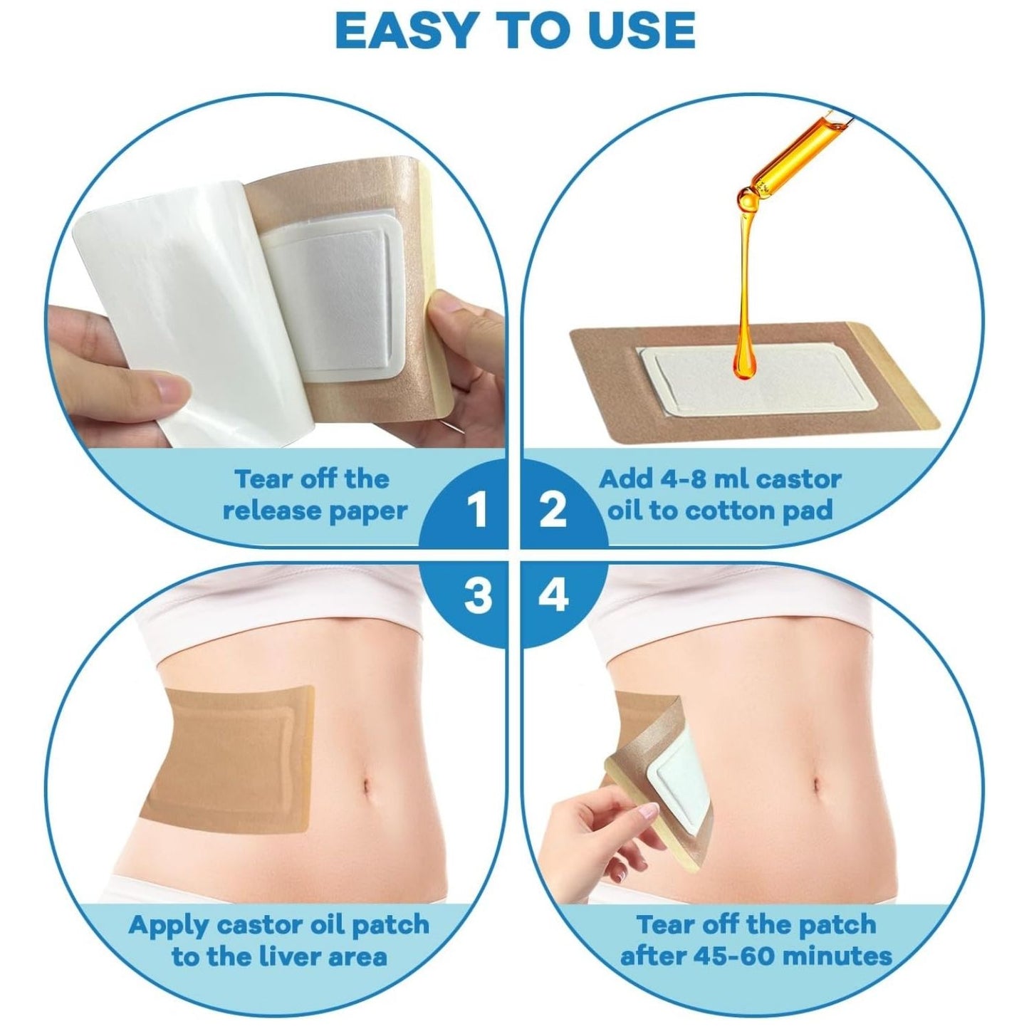 Disposable Castor Oil Patches South Africa | Sheikhs.online Wellness Wraps