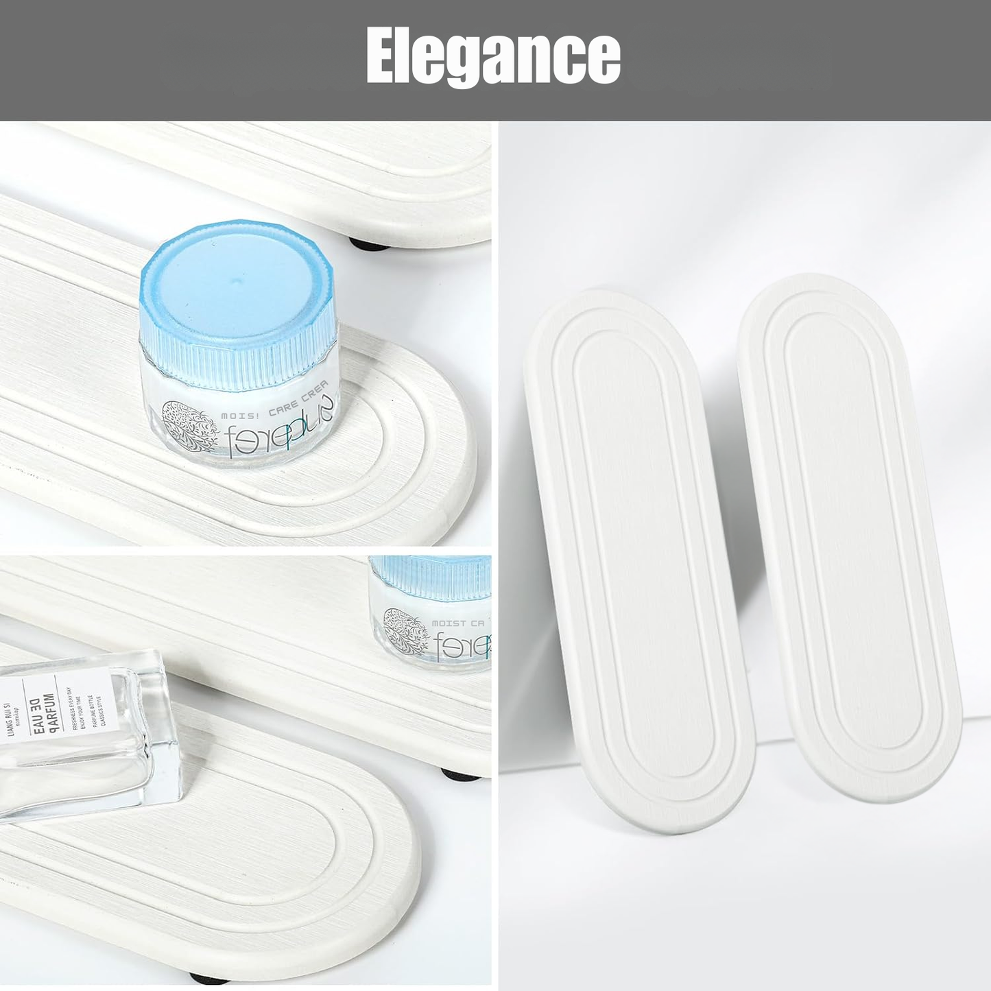 Diatomite Water Absorbent Stone Sink Trays Bathroom Kitchen Coaster - Pack of 2