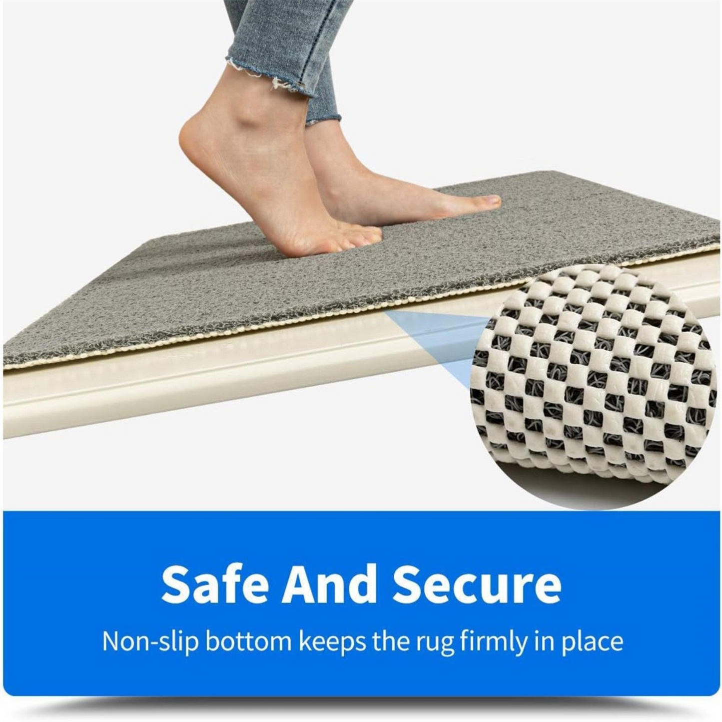 Anti-slip cushioned bath mat with exfoliating loofah surface