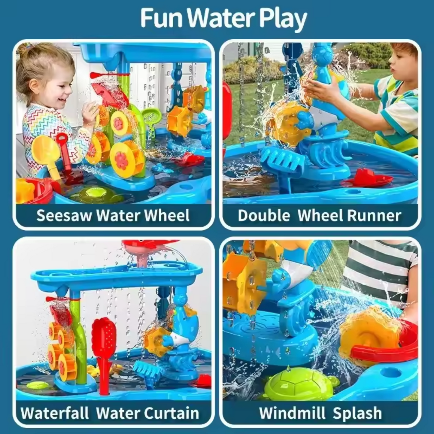 3 Tier Sand and Water Table for Kids – Interactive Playset with Sand and Water Layers