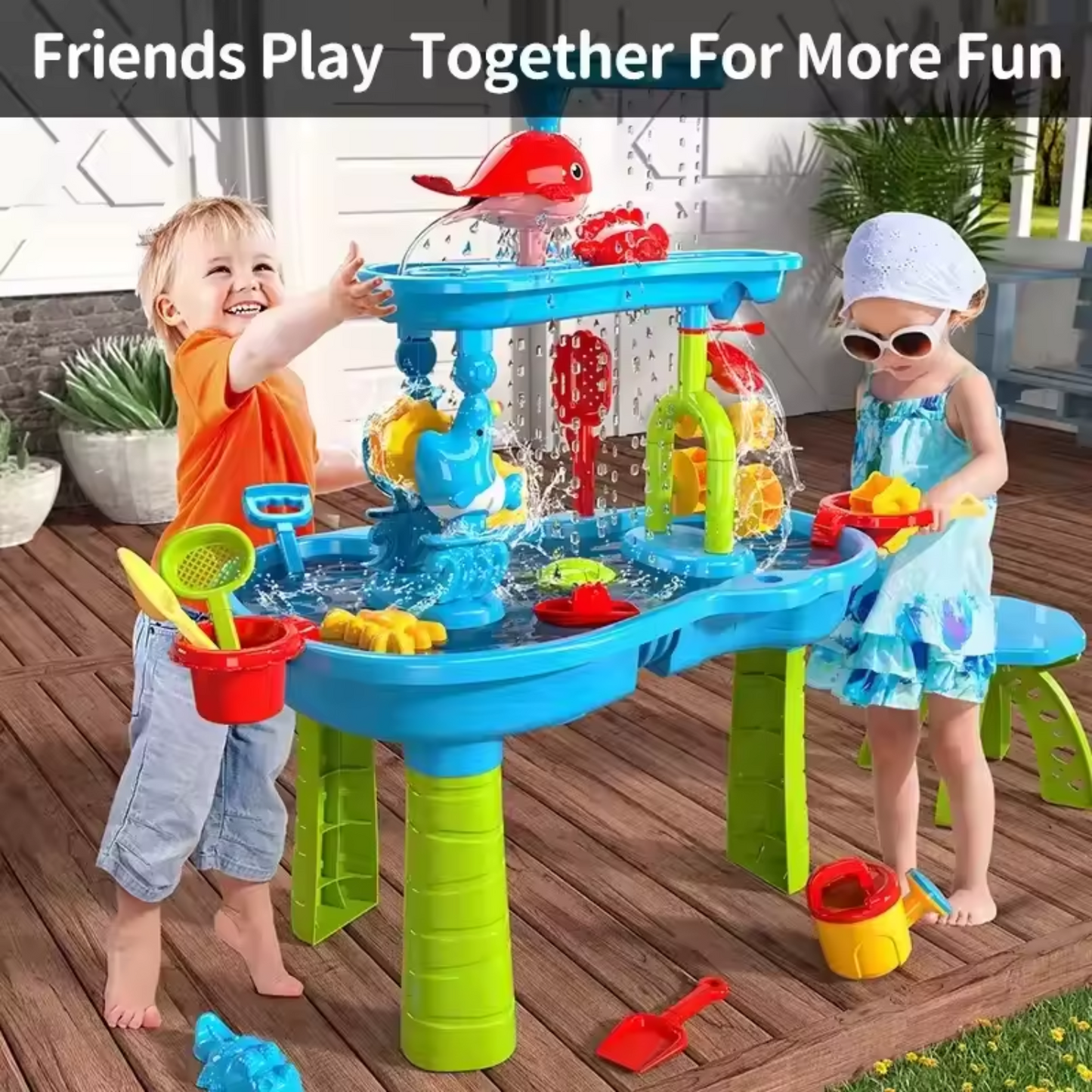 Toddler Sand and Water Play Table with Dolphin Waterfall Feature South Africa