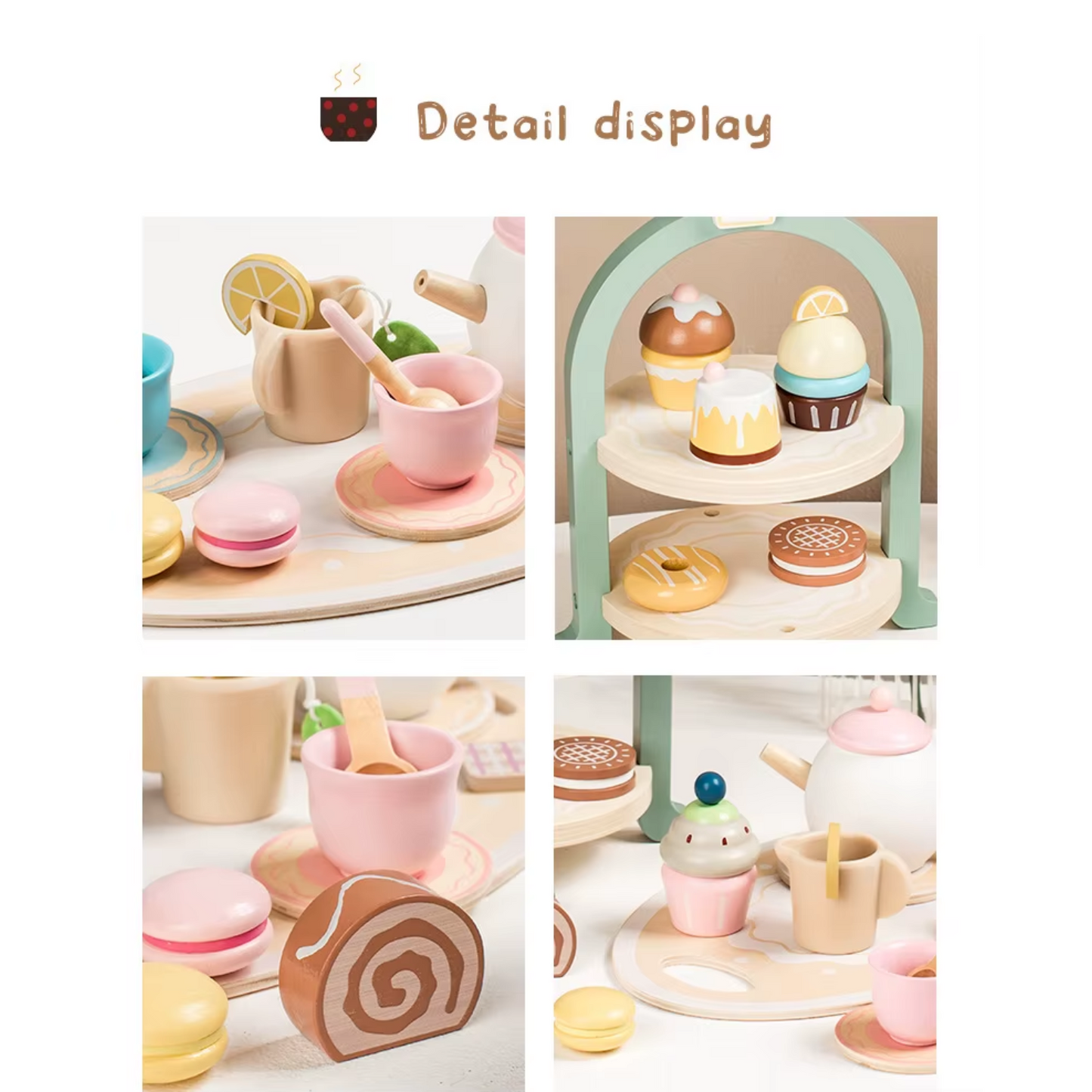 Montessori Pretend Play Afternoon Wooden Tea Party Set – 24-piece toy for toddlers South Africa