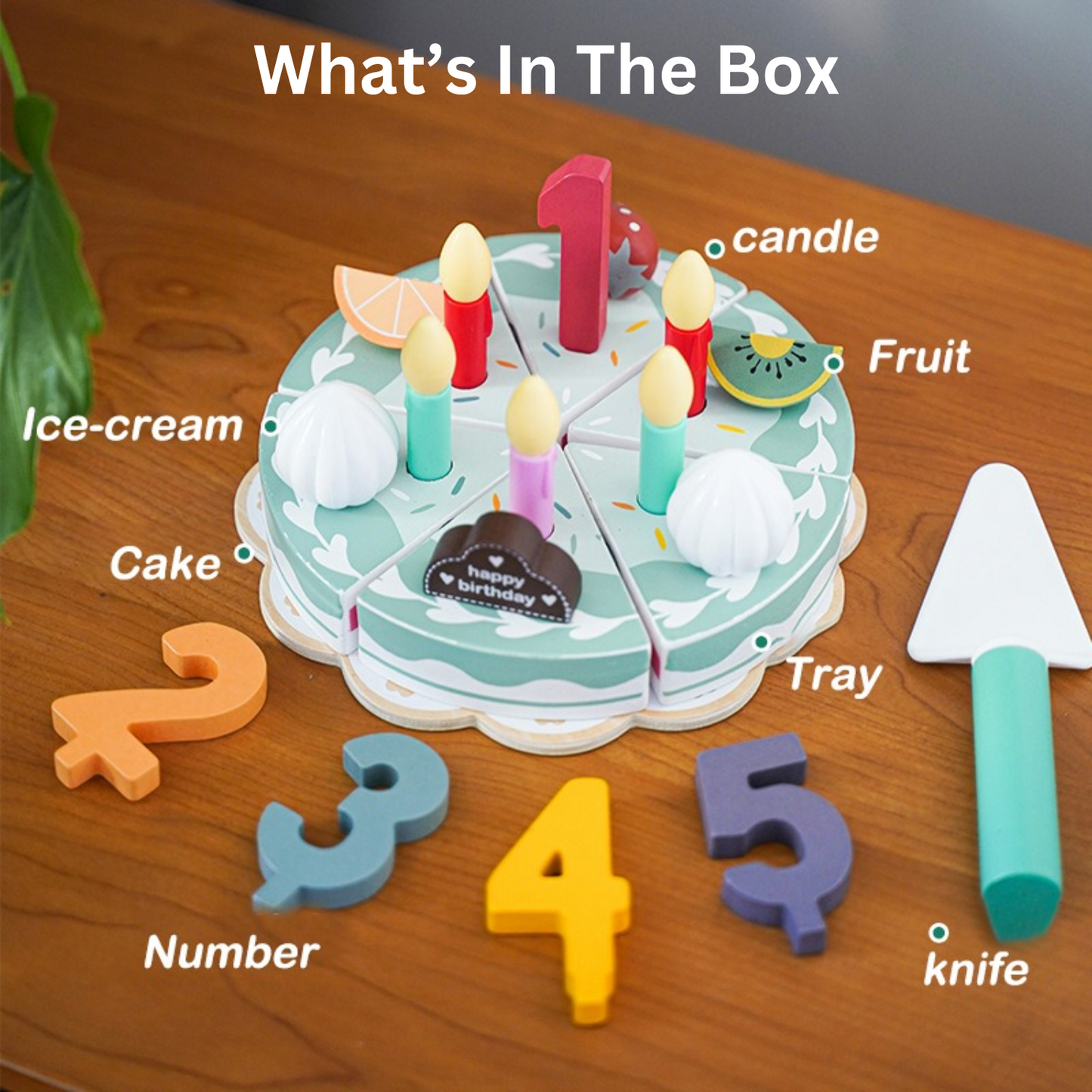 Pretend Play Wooden Birthday Cake – Kids Educational Toy South Africa