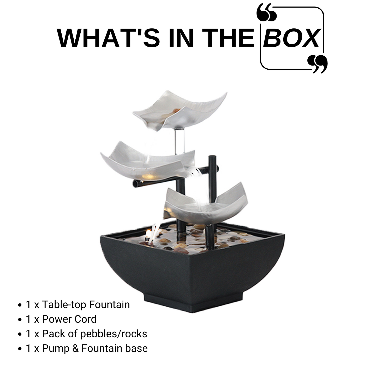 Decorative water fountain night-light for nursery and bedroom