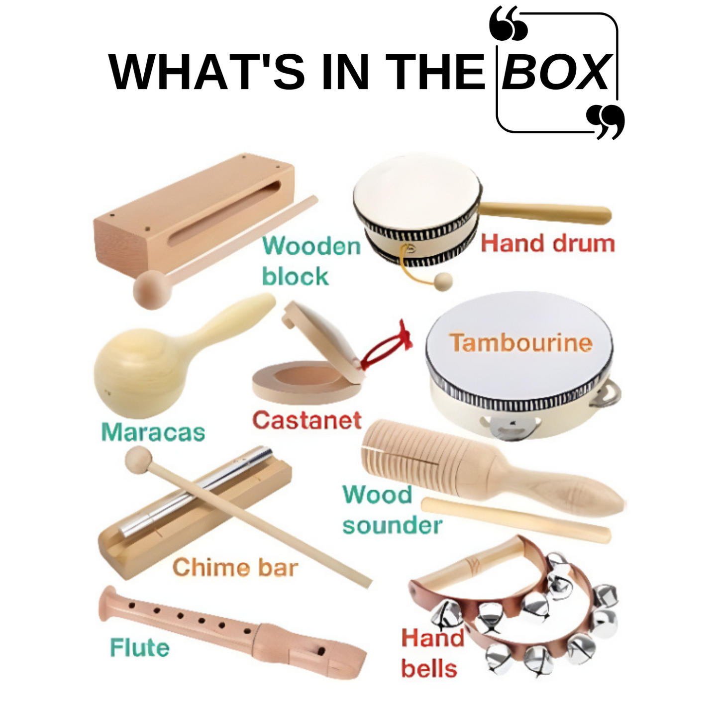 Montessori wooden music instruments set for early education
