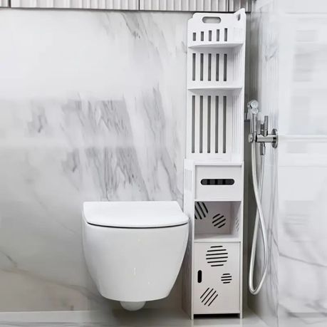 Multilayer Bathroom Storage Organizer Corner Cabinet With Tissue Box