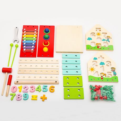 Kids Educational Toy with Building Blocks and Xylophone