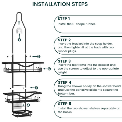 adjustable shower caddy organizer
