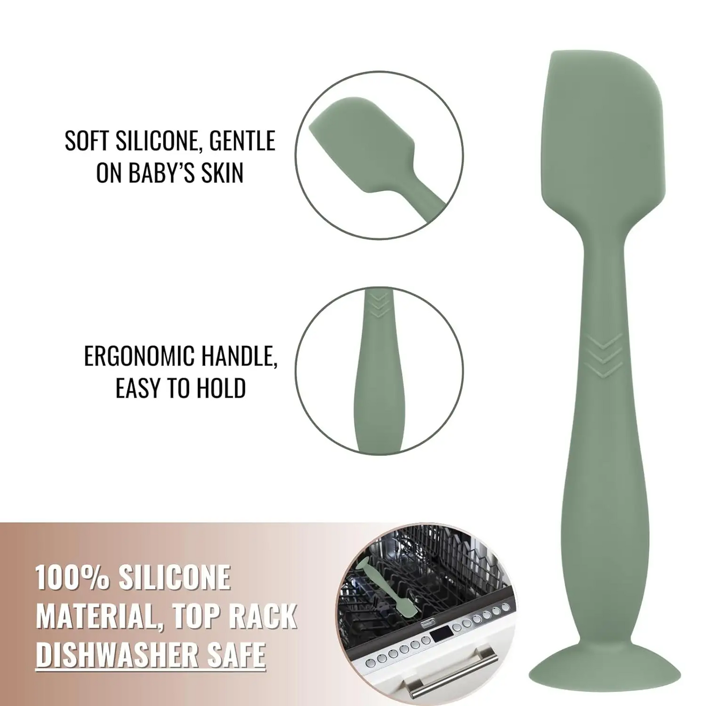 Baby Diaper Cream Spatula Applicator Soft Silicone Multipurpose Pack of 2