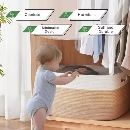 Versatile woven rope storage bin for living room bedroom SA