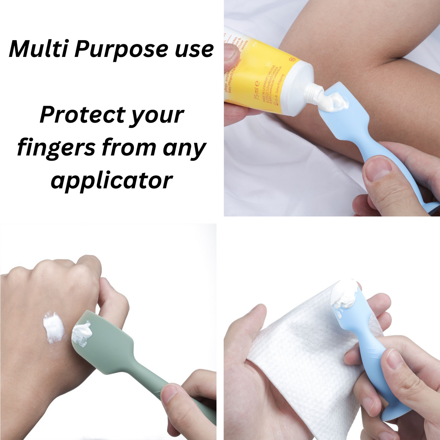 Baby Diaper Cream Spatula Applicator Soft Silicone Multipurpose Pack of 2