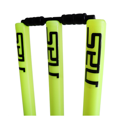 Durable plastic cricket stumps with bails and stand
