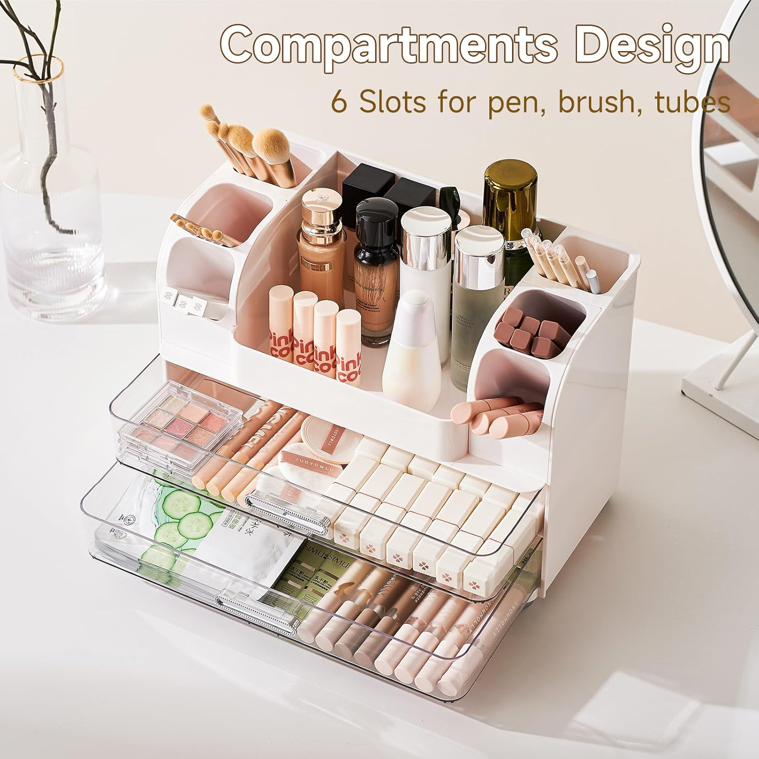 makeup storage organizer, bathroom makeup organizer,