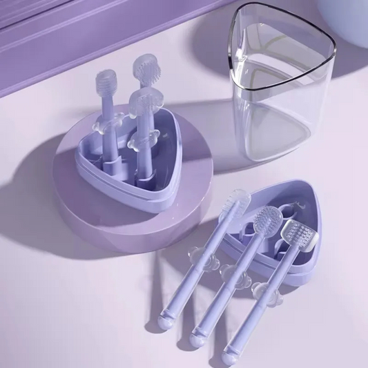 Baby Toddler Newborn Toothbrush Tongue Cleaner Tooth Scrubber 3 Pieces Set