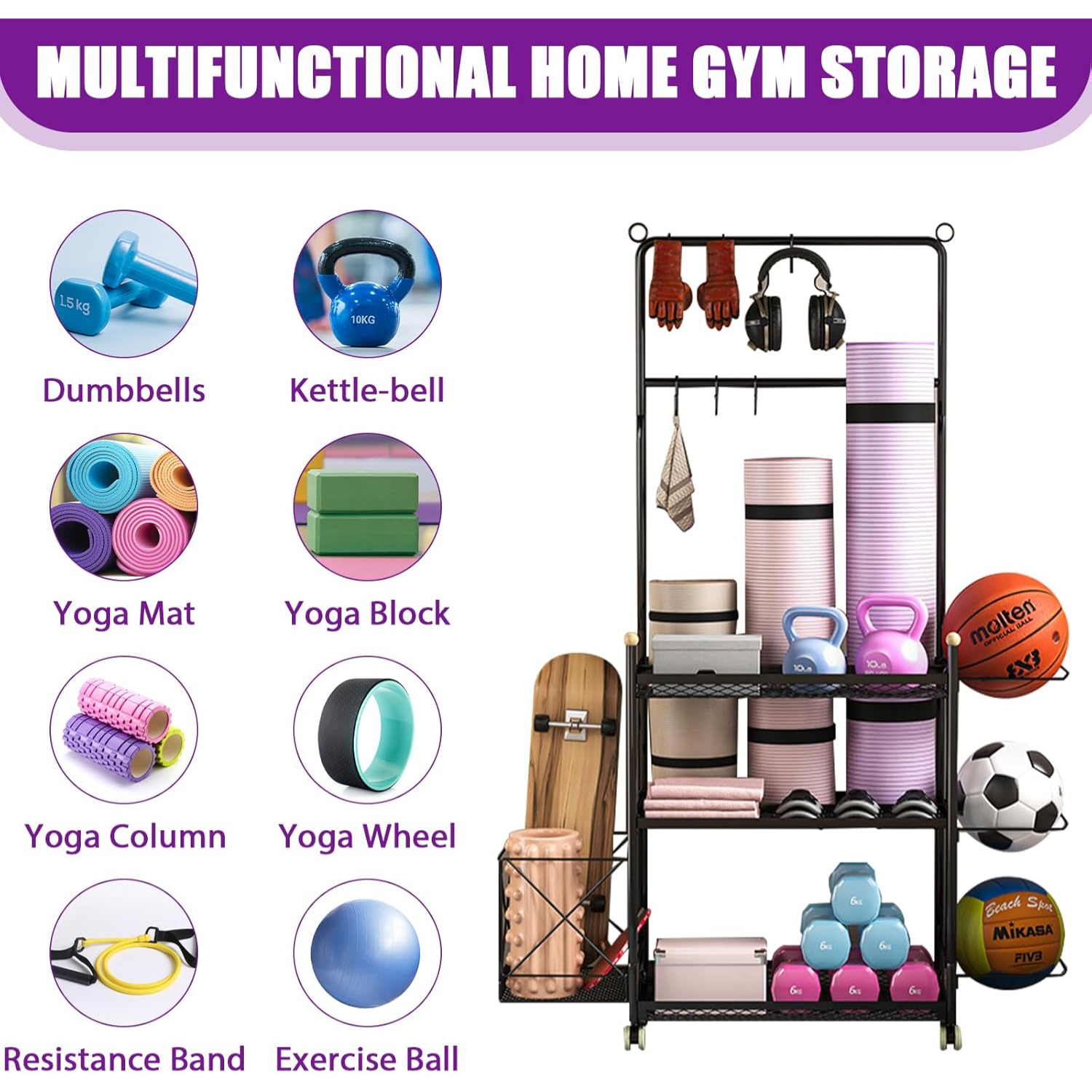 Durable Mobile Gym Storage Shelf – Fitness Studio & Home Gym SA