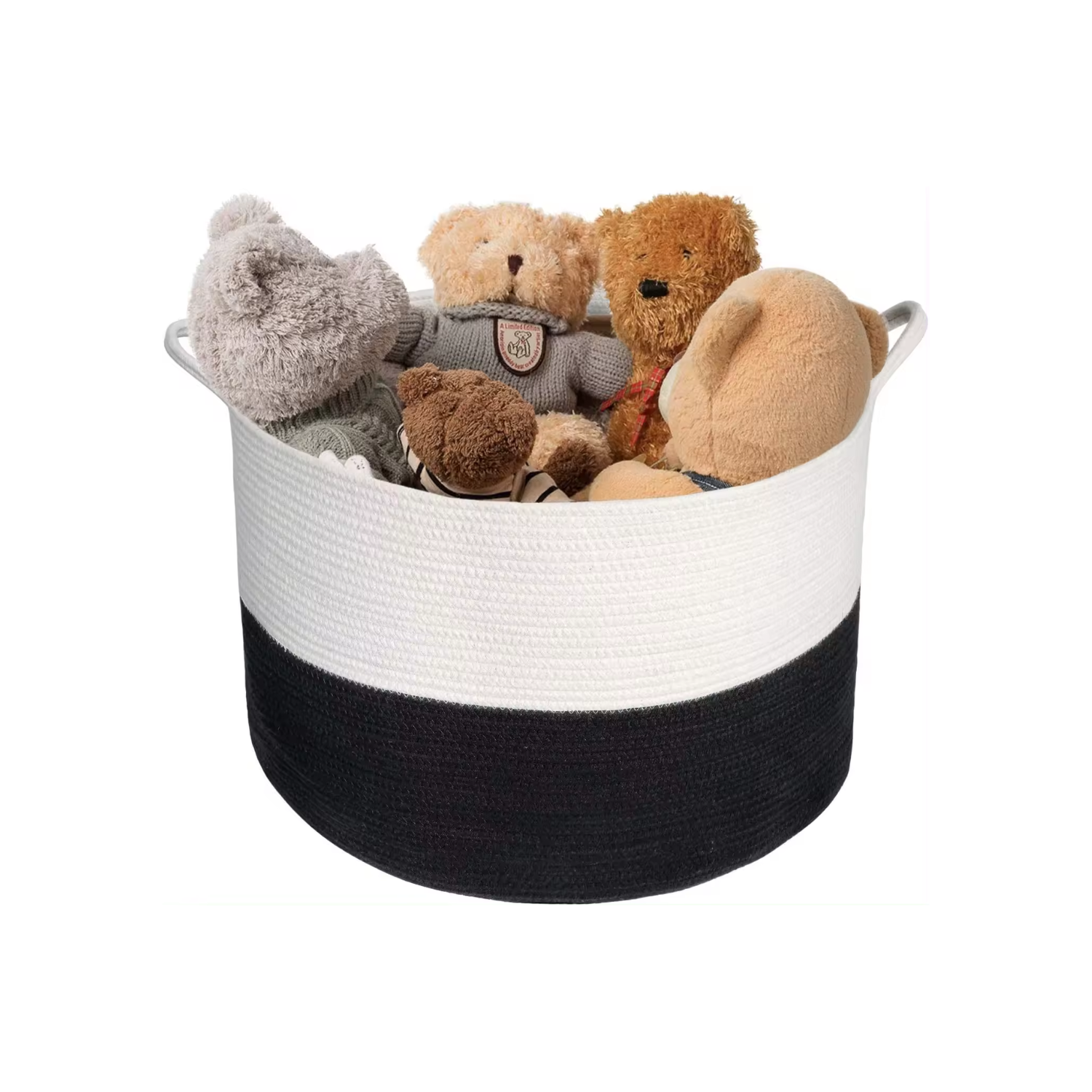 Toy storage basket for kids and pet toys – cotton rope organizer
