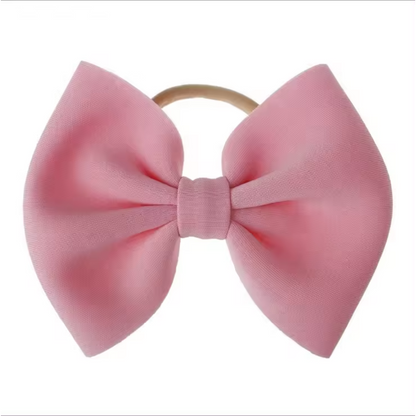 Set of 3 Baby Elastic Bow Headbands – Yellow, Pink & White Colors