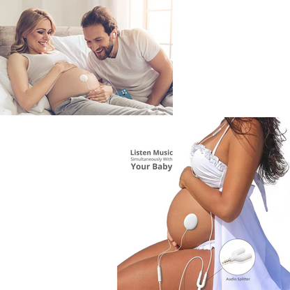 Pregnant mom using prenatal belly speaker to play music to unborn baby – South Africa.