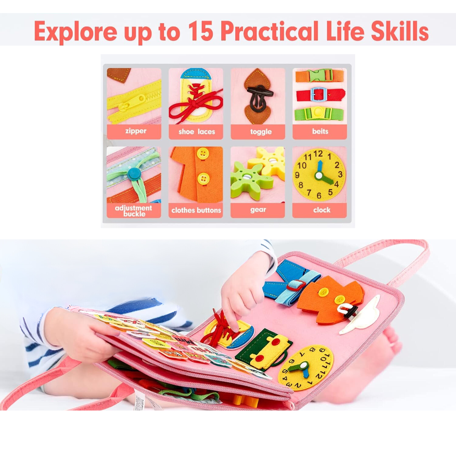 Educational Activity Book Teaching Alphabet, Numbers, Colors & Shapes