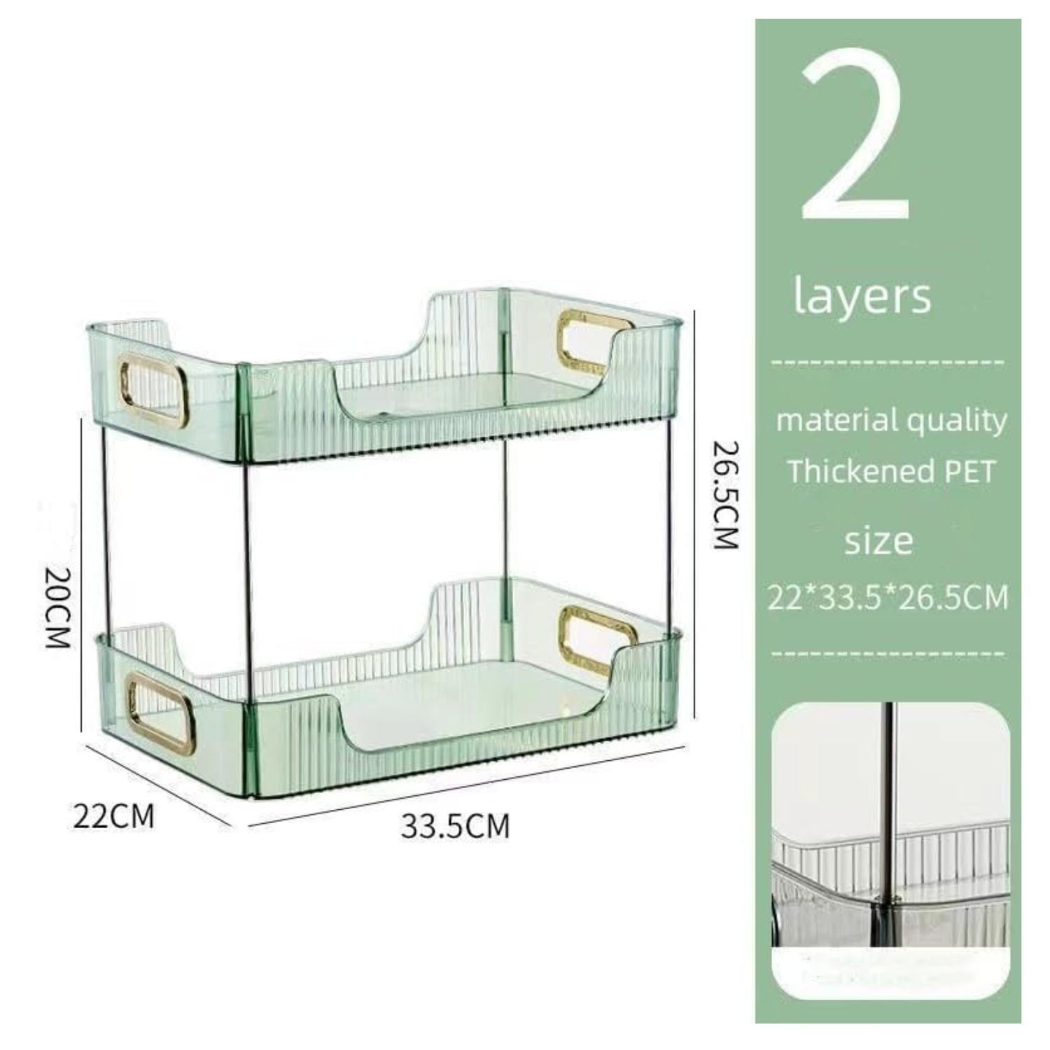 Clear 2-Tier Bathroom Organizer and Storage for Makeup and Skincare