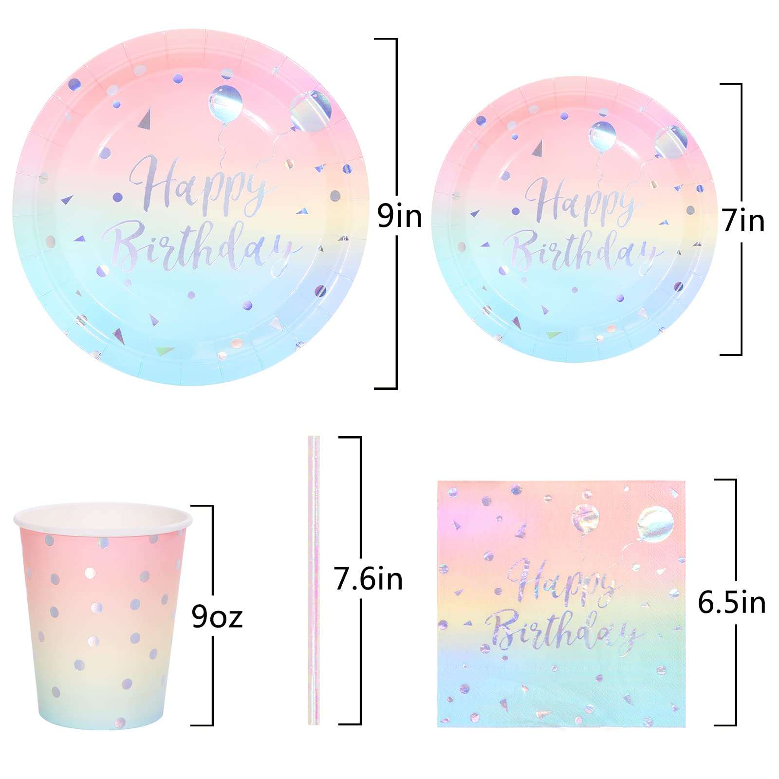 Disposable rainbow party dinnerware set – 200 pieces for kids’ birthday in South Africa