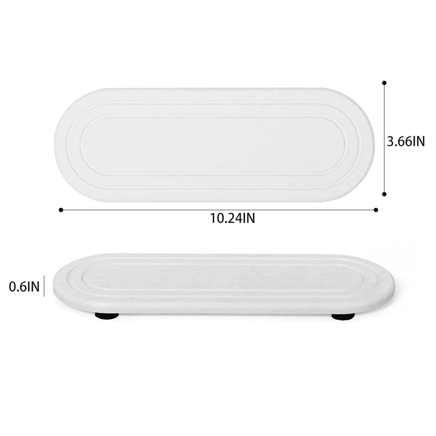 Diatomite Water Absorbent Stone Sink Trays Bathroom Kitchen Coaster - Pack of 2