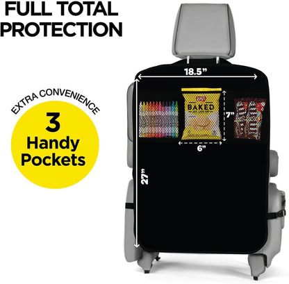 Premium Oxford fabric kick mat car seat back protector – waterproof and durable for kids and pets