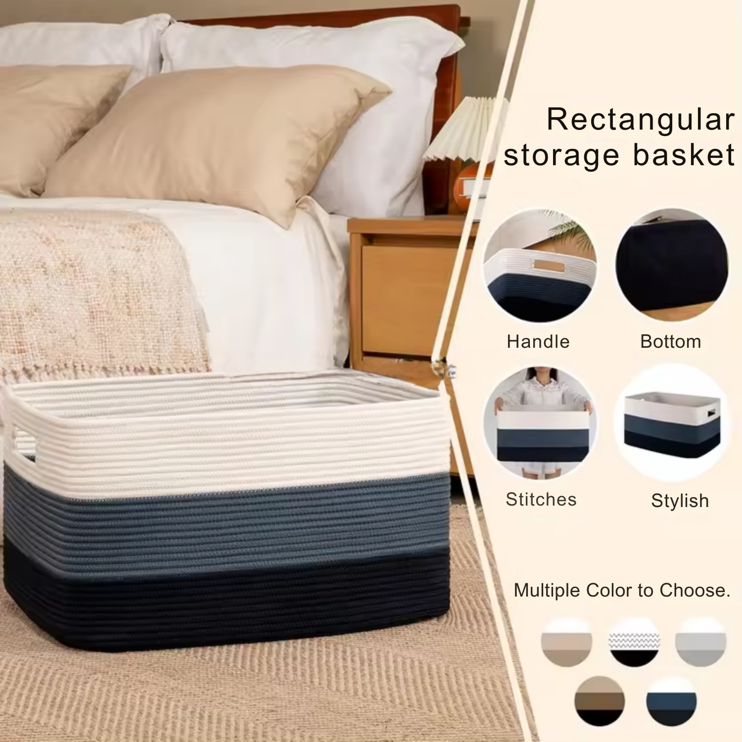 Extra large collapsible cotton rope laundry basket South Africa