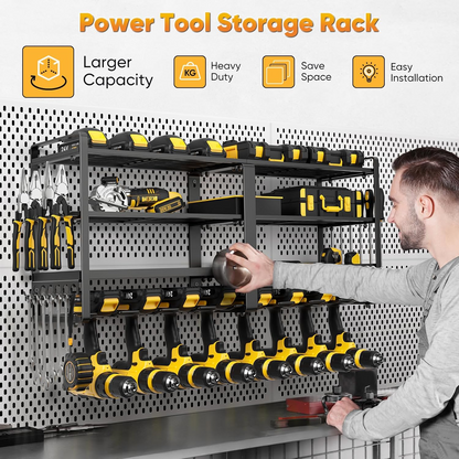 Easy Installation Power Tool Organizer Wall Mount with 300 lbs Capacity