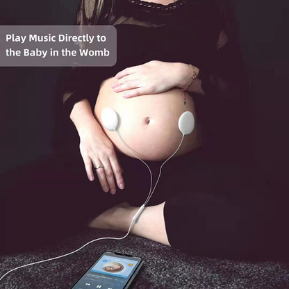 Pregnant mom using prenatal belly speaker to play music to unborn baby – South Africa.