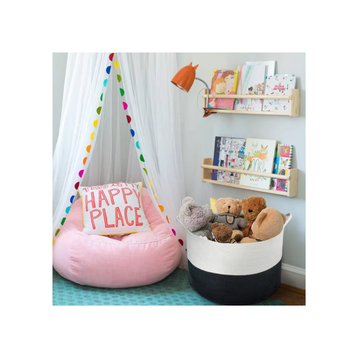 Cotton rope storage basket South Africa – round woven blanket organizer