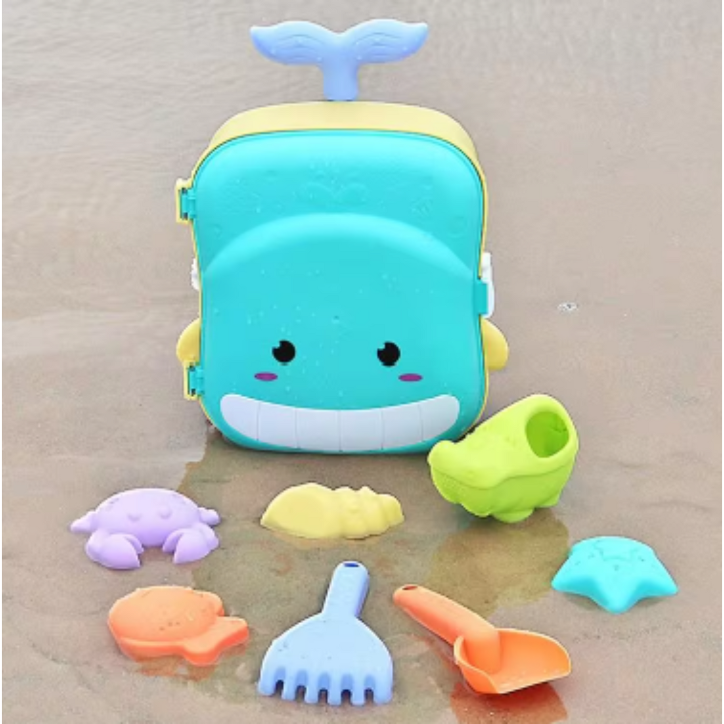 Children Beach Toys Set With Whale Trolley Case