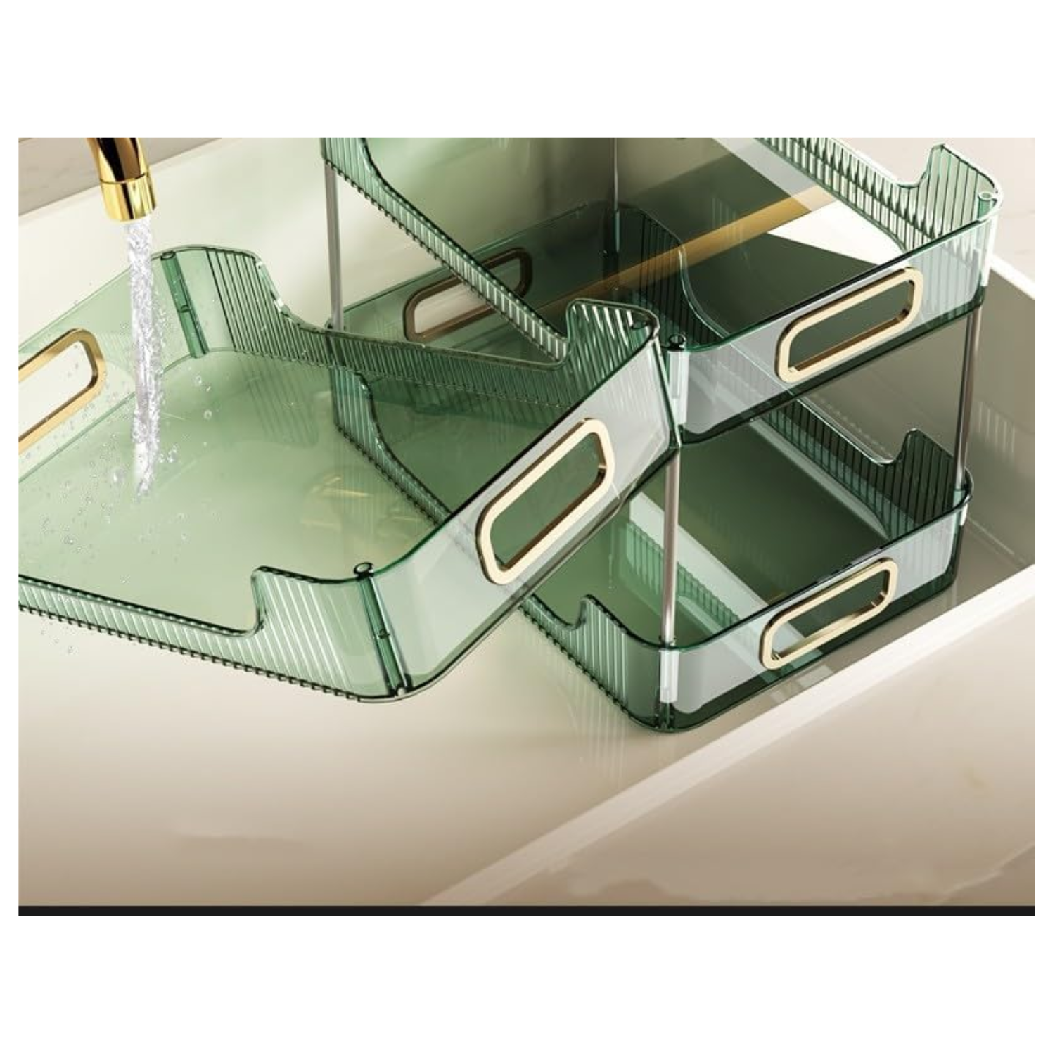 Bathroom Organizers and Storage – Clear 2-Tier Tabletop Makeup Organizer