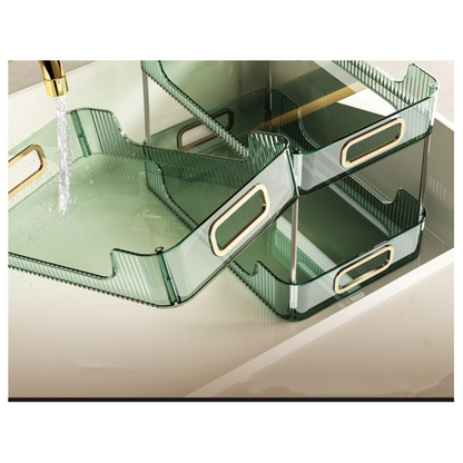 Bathroom Organizers and Storage – Clear 2-Tier Tabletop Makeup Organizer