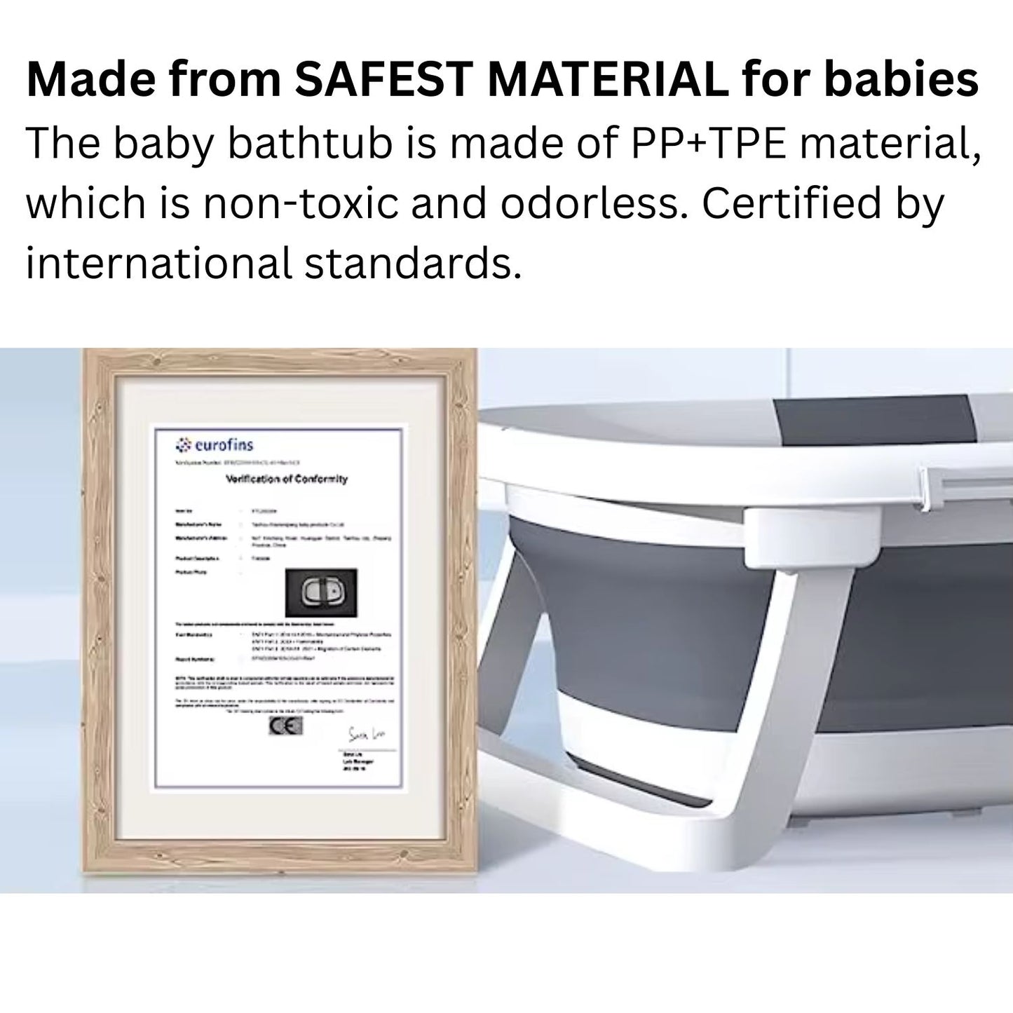 Collapsible Baby Bathtub With Thermometer | Foldable, Portable & Safe