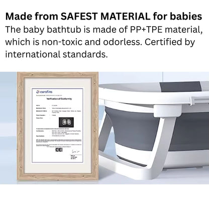 Collapsible Baby Bathtub With Thermometer | Foldable, Portable & Safe