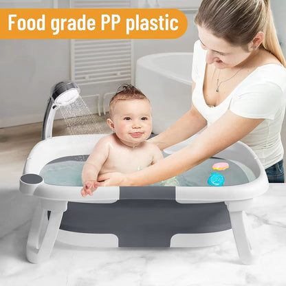 Collapsible Baby Bathtub With Thermometer | Foldable, Portable & Safe